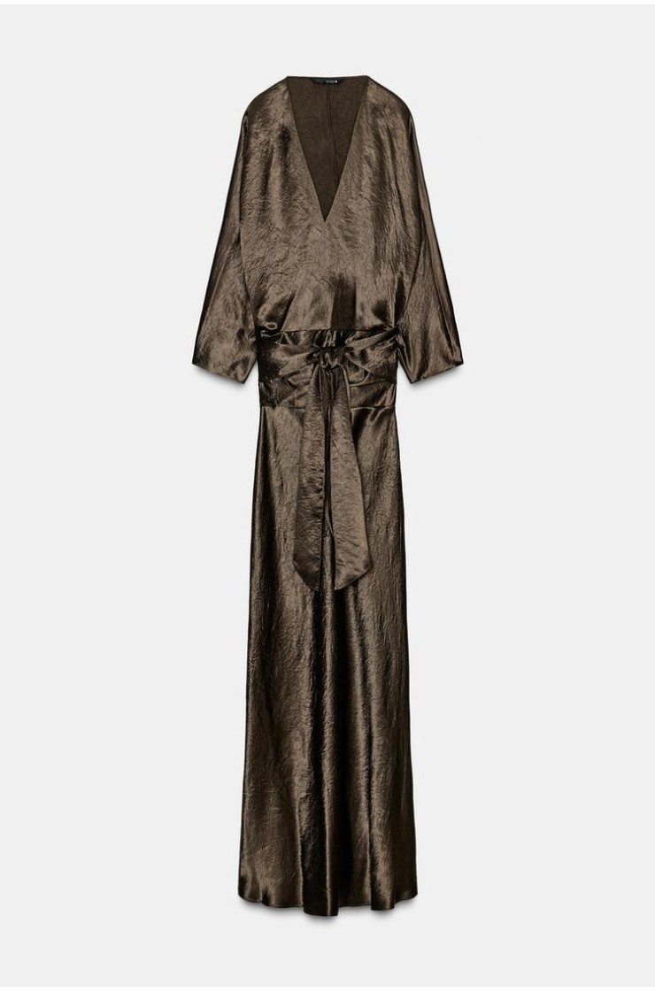 ZW COLLECTION SATIN WRAP DRESS, Zara women