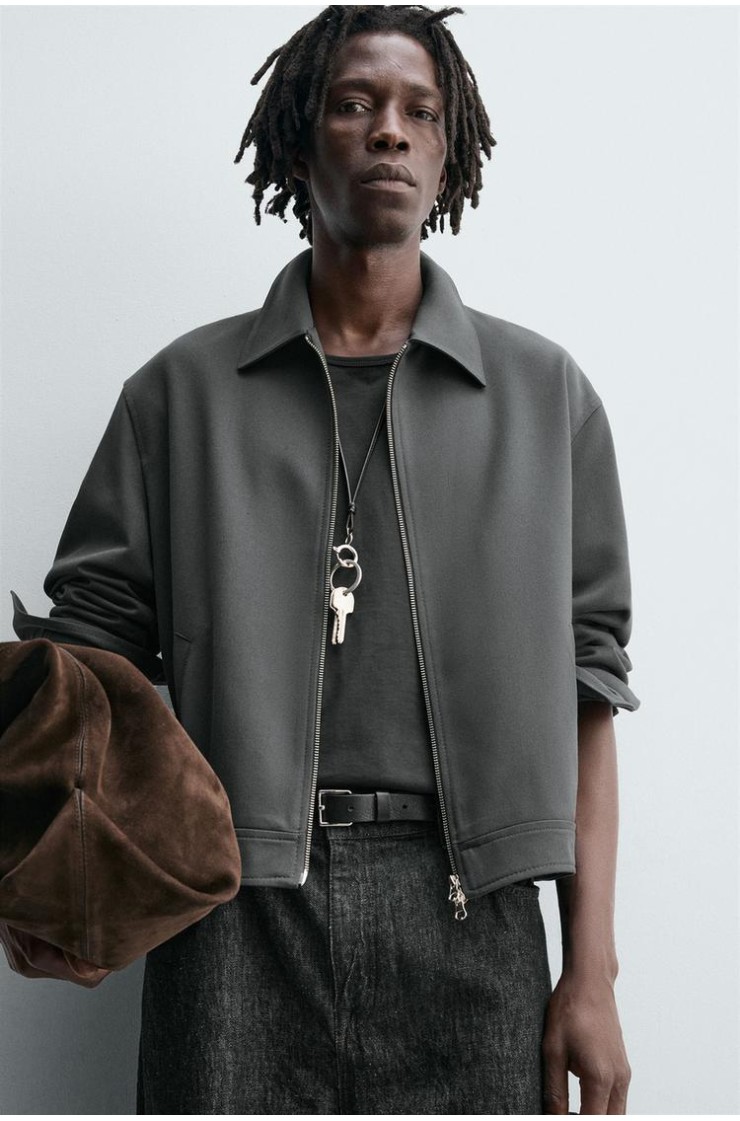 REGULAR FIT ZIP-UP OVERSHIRT, Zara men