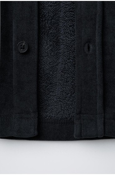 سرهمی کوتاه پشمی راحت از جنس مخمل کبریتی پسرانه سرمه ای زارا