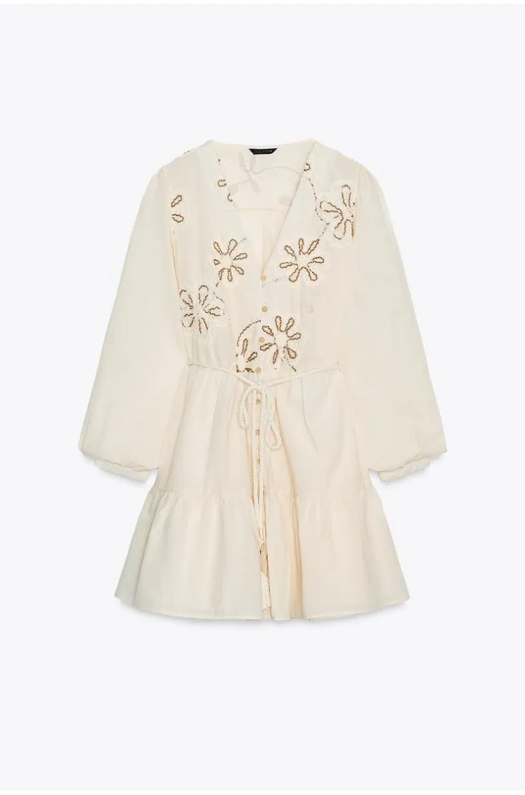 EMBROIDERED TEXTURED DRESS, Zara women EMBROIDERED TEXTURED DRESS, Zara women
