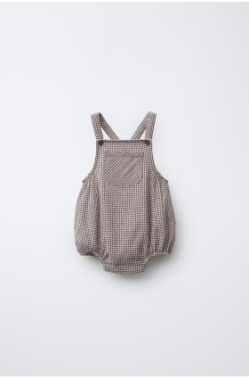 لباس شب خواب نوزاد قهوه ای / کرم مایل به زرد زارا 1002/583/087