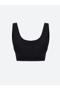 Black Non-wired Non-Padded Plain Seamless Sports Bra, LCW women