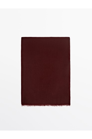  دستمال گردن باریک و روشن ۱۰۰٪ پشمی زنانه شراب قرمز ماسیمودوتی 