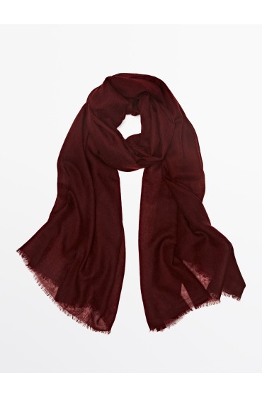  دستمال گردن باریک و روشن ۱۰۰٪ پشمی زنانه شراب قرمز ماسیمودوتی 